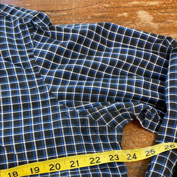Mens Ralph Lauren Label Blue White Black plaid Dress Shirt Large L Long Sleeve - Picture 5 of 10